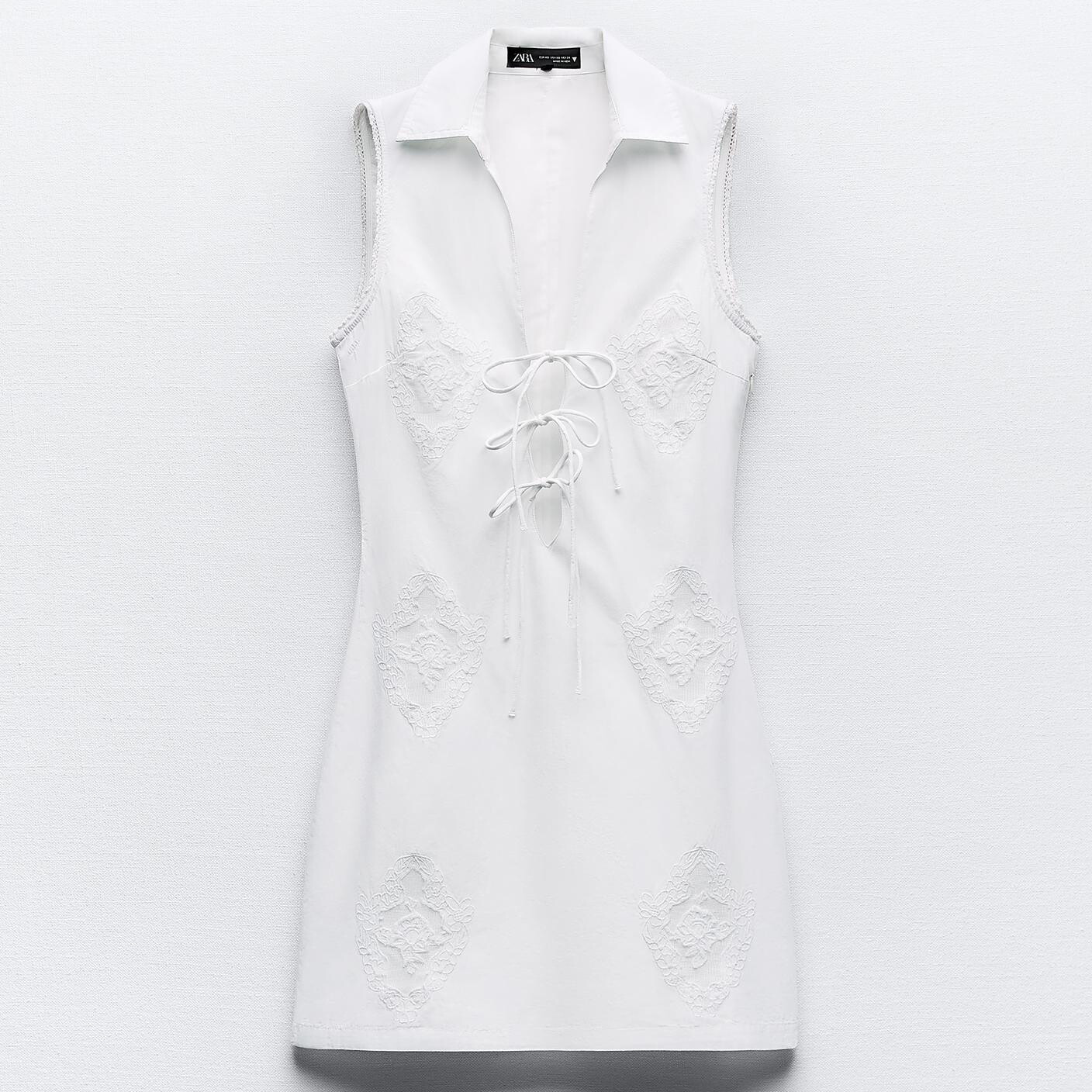 

Платье-рубашка Zara Poplin, белый