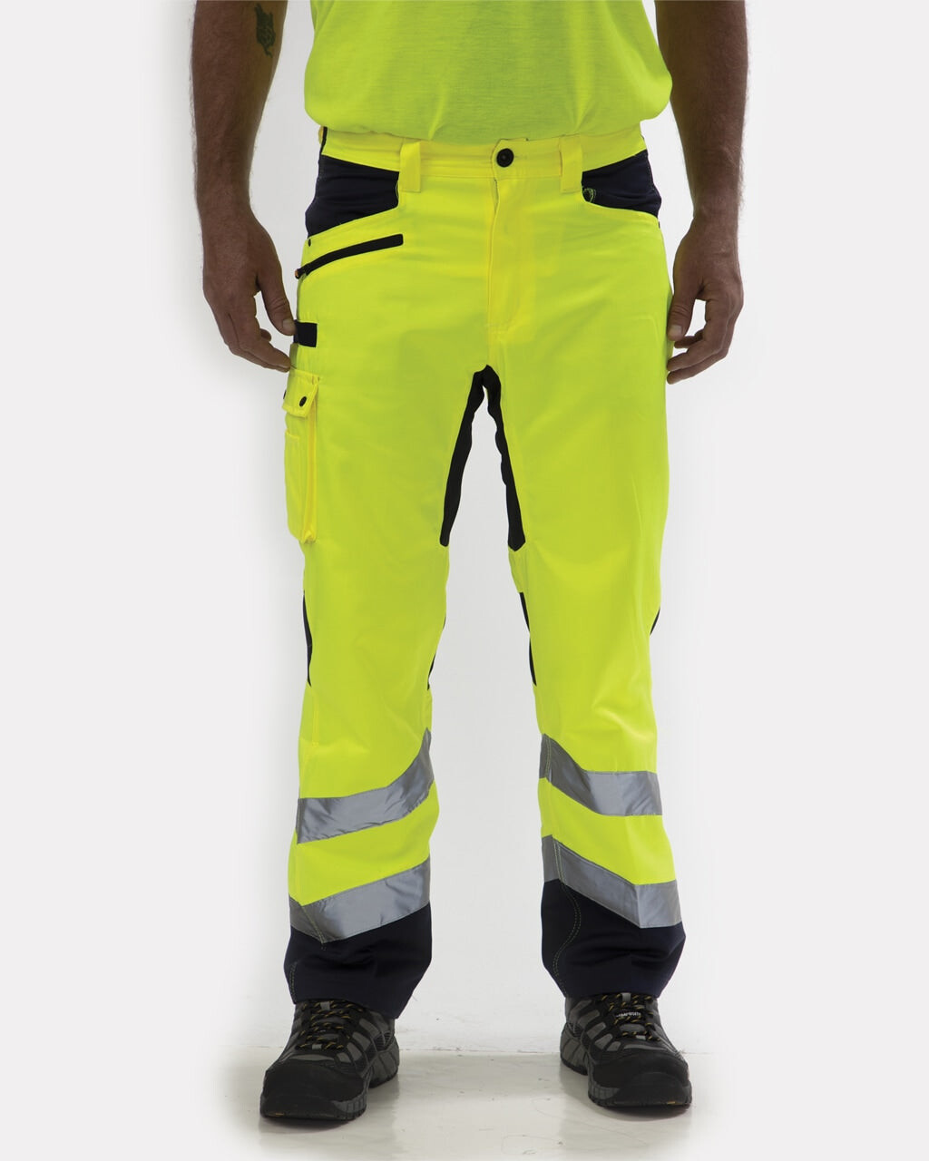 

Мужские светоотражающие рабочие брюки Operator Flex Work Pants CAT, яркий желтый/темно-синий