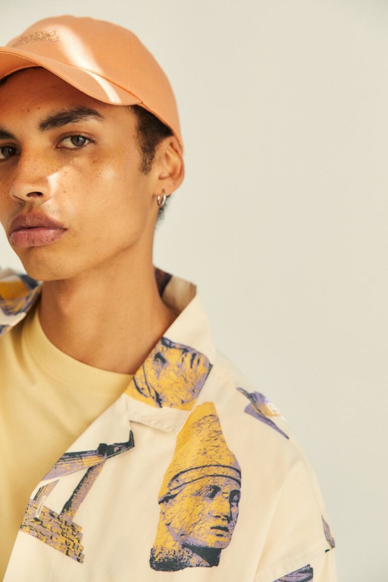 

Хлопковая кепка с вышитым мотивом H&M, бледно-оранжевый/будь добр