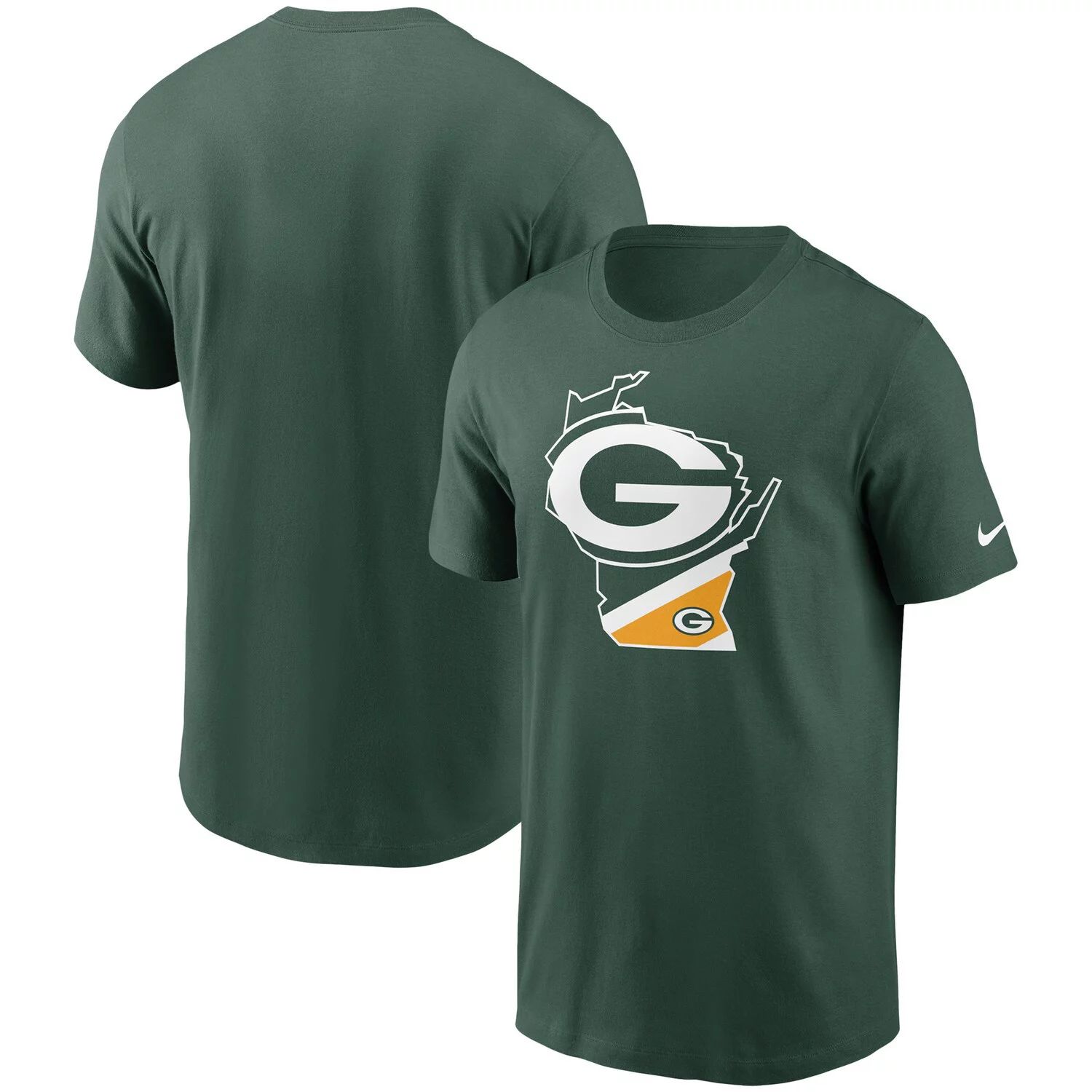 Мужская зеленая футболка Nike Green Bay Packers Hometown Collection Wisconsin