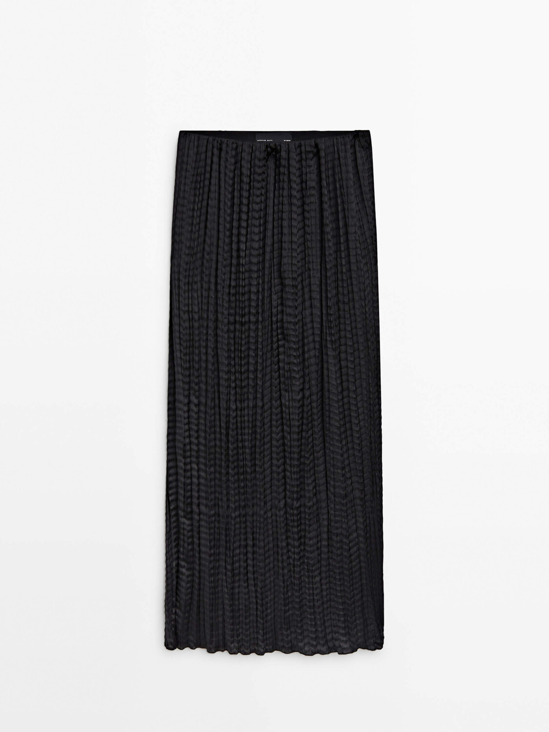 

Юбка Massimo Dutti Studio Long Pleated With Slit, черный