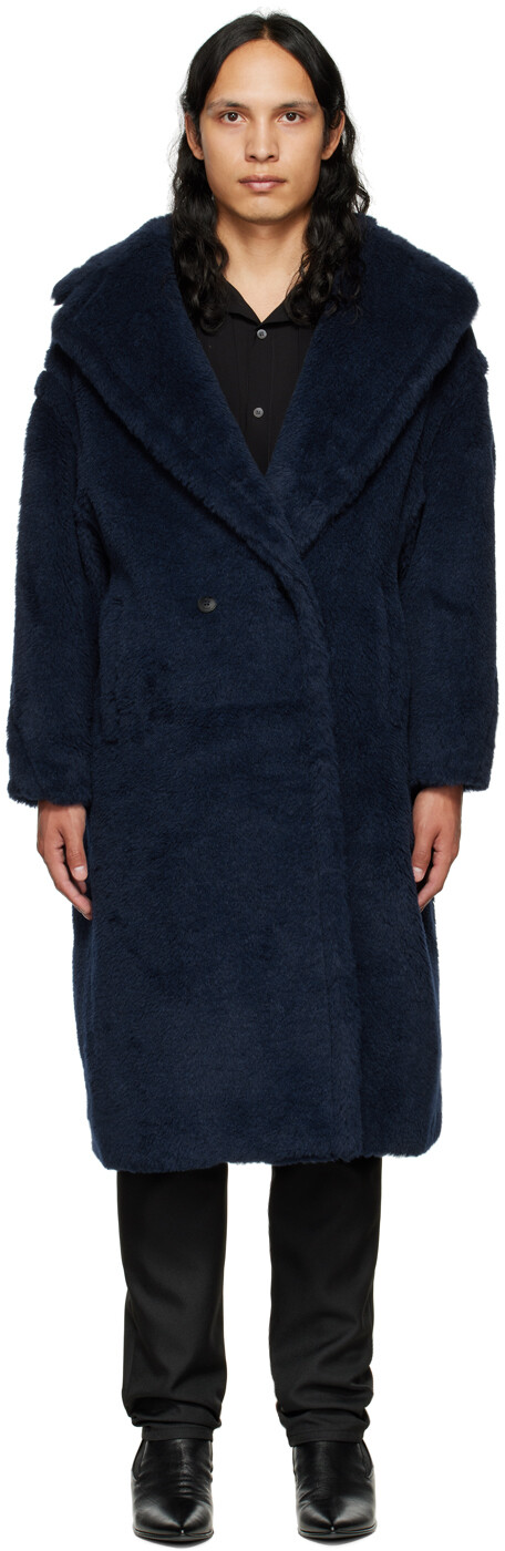 

Темно-синее пальто Teddy Bear Icon Max Mara