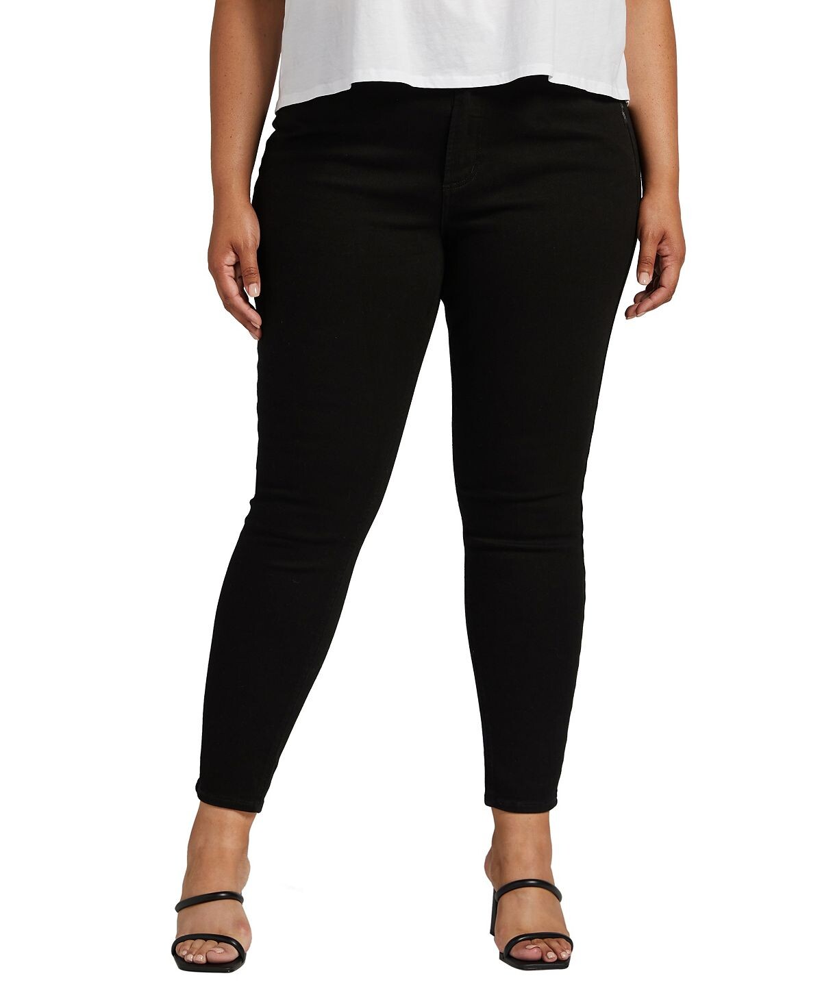 

Джинсы скинни с высокой посадкой Silver Jeans Co. Plus Size, черный