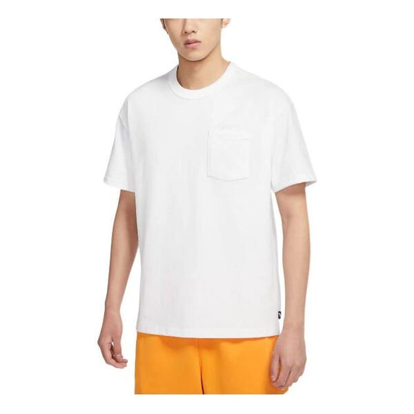

Футболка Nike Solid Color Pocket Round Neck Loose Short Sleeve White, Белый