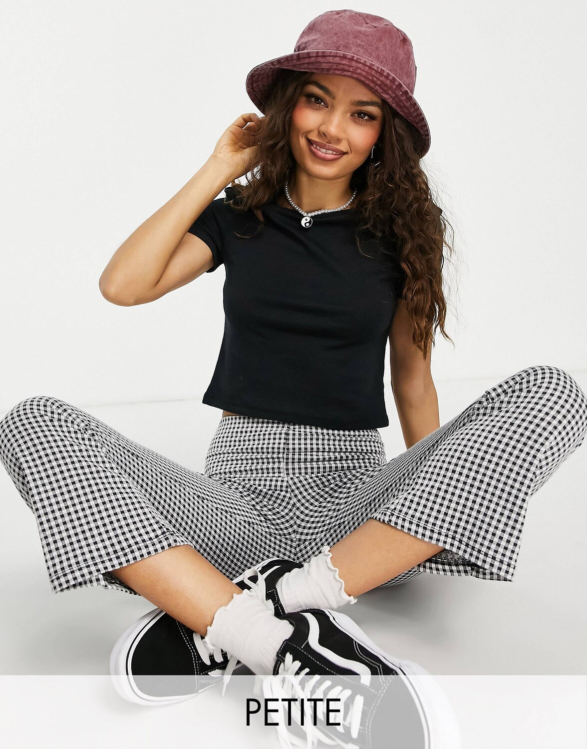 

Черная футболка на каждый день Topshop Petite, Черный