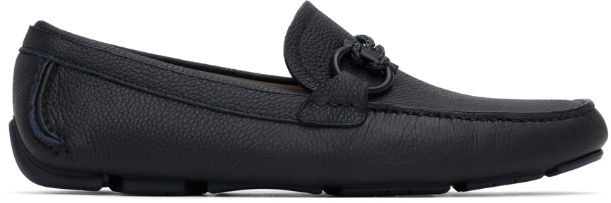 

Темно-синие лоферы 4 спереди Ferragamo, Синий