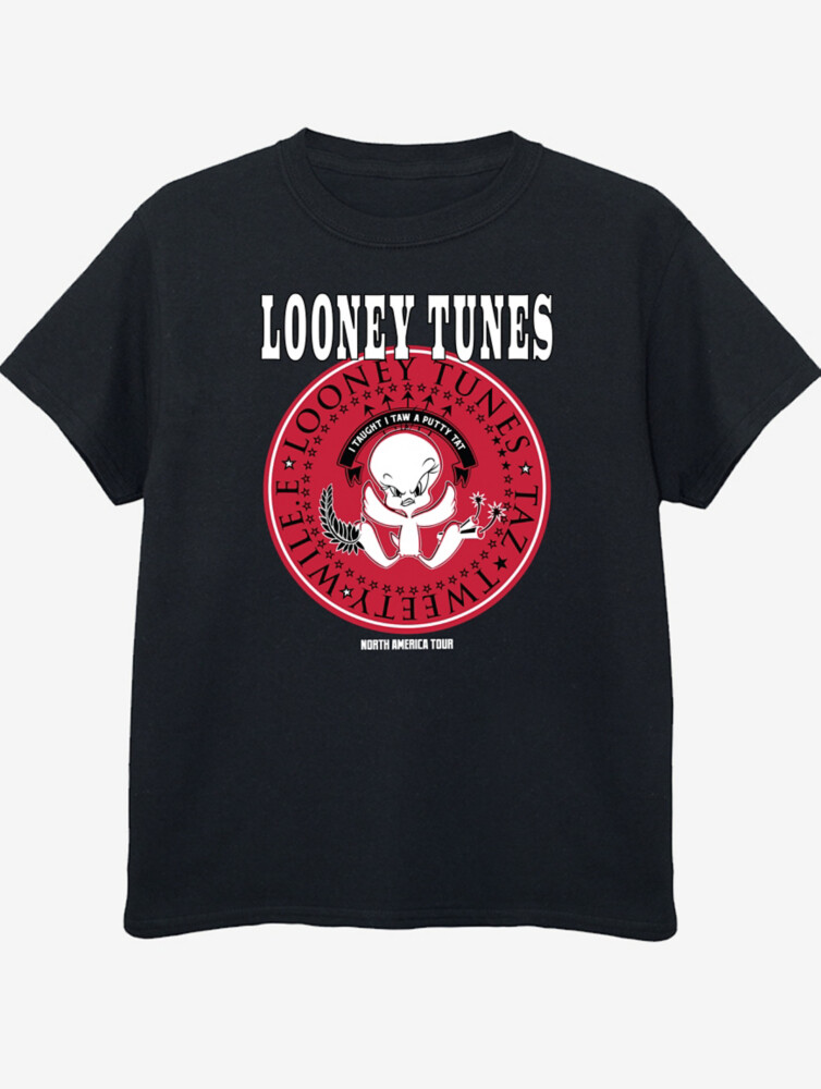 

Черная футболка с принтом NW2 Looney Tunes Tweety Rock Kids George., черный