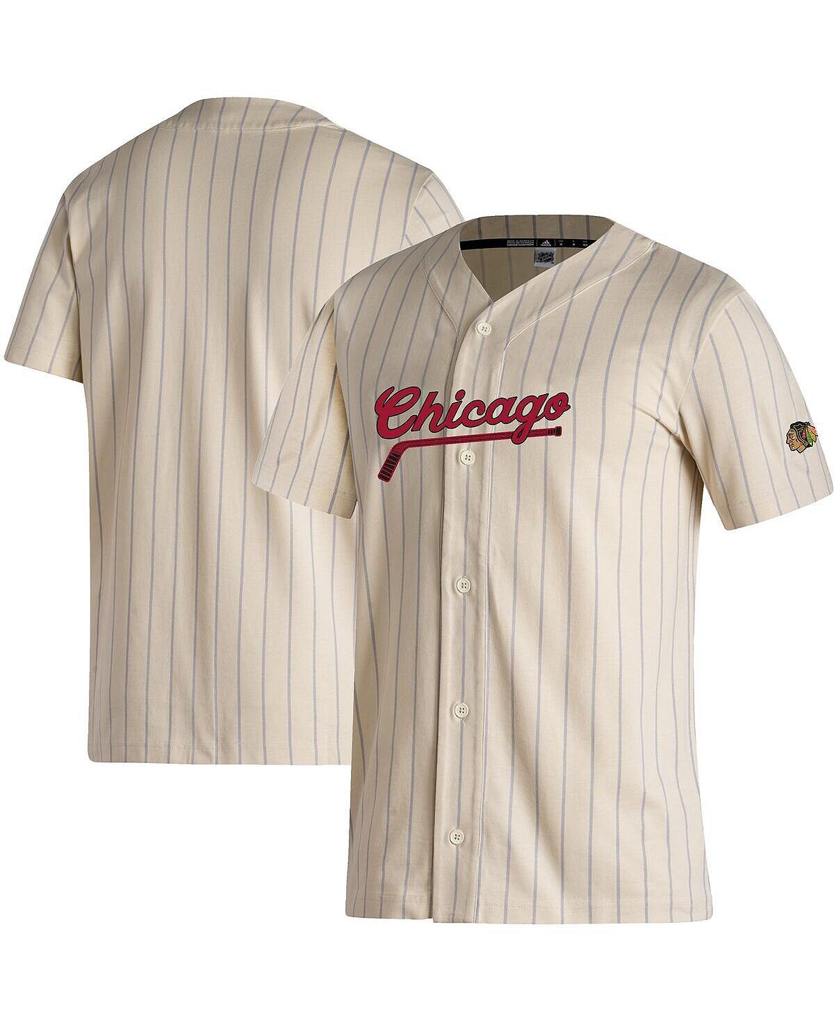 

Мужская белая рубашка chicago blackhawks baseball на пуговицах adidas, белый