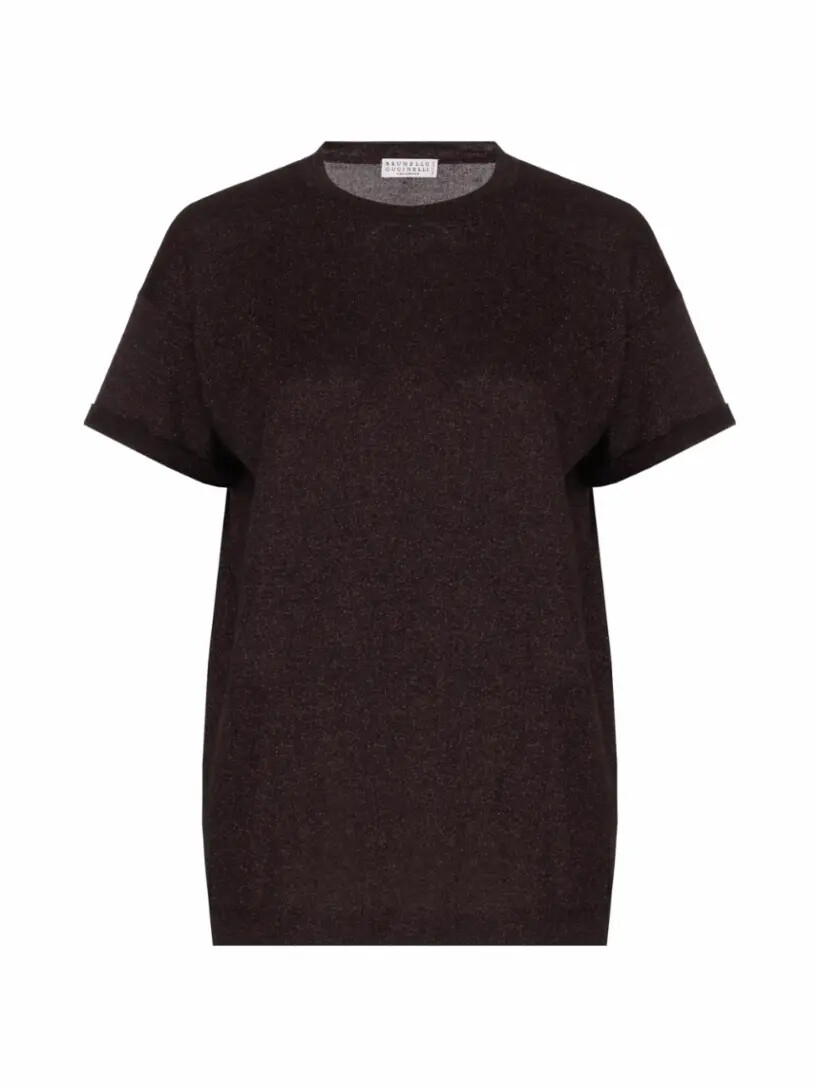 

Вязаная футболка с люрексом Brunello Cucinelli, Черный