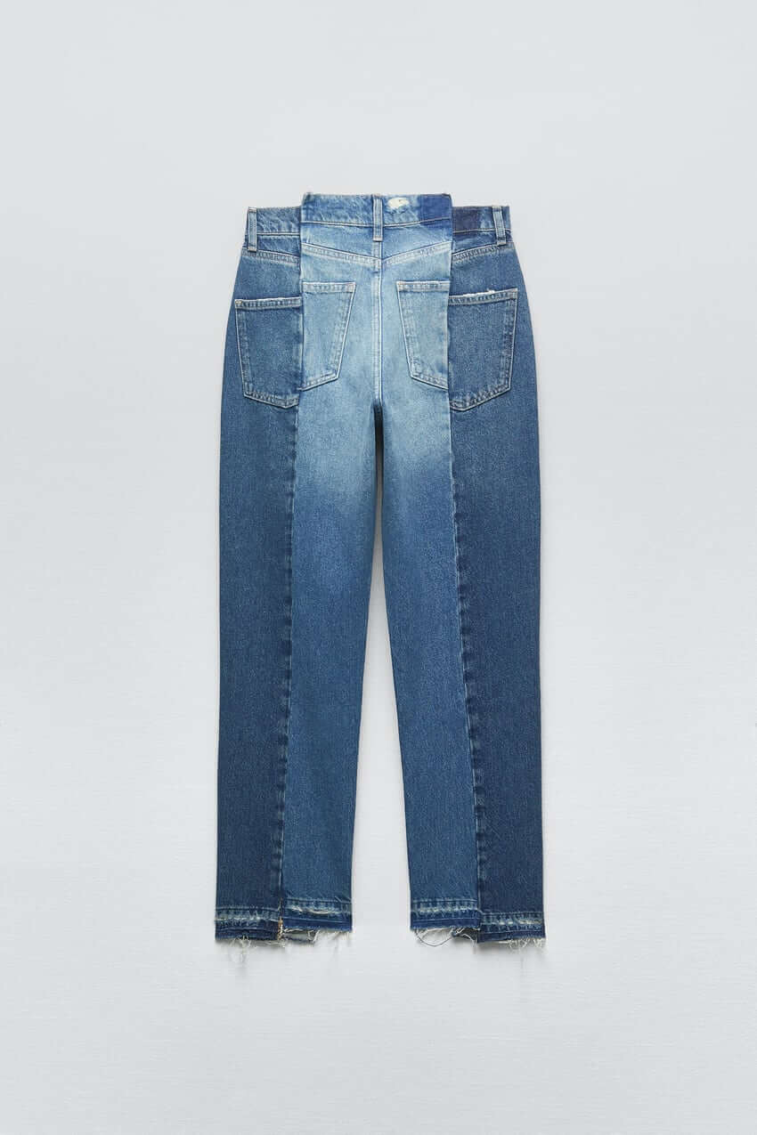 

Джинсы женские средней посадки Zara TRF ZW The Contrast Straight, синий