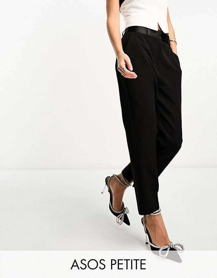 

Брюки Asos Design Petite Tux Tapered, черный