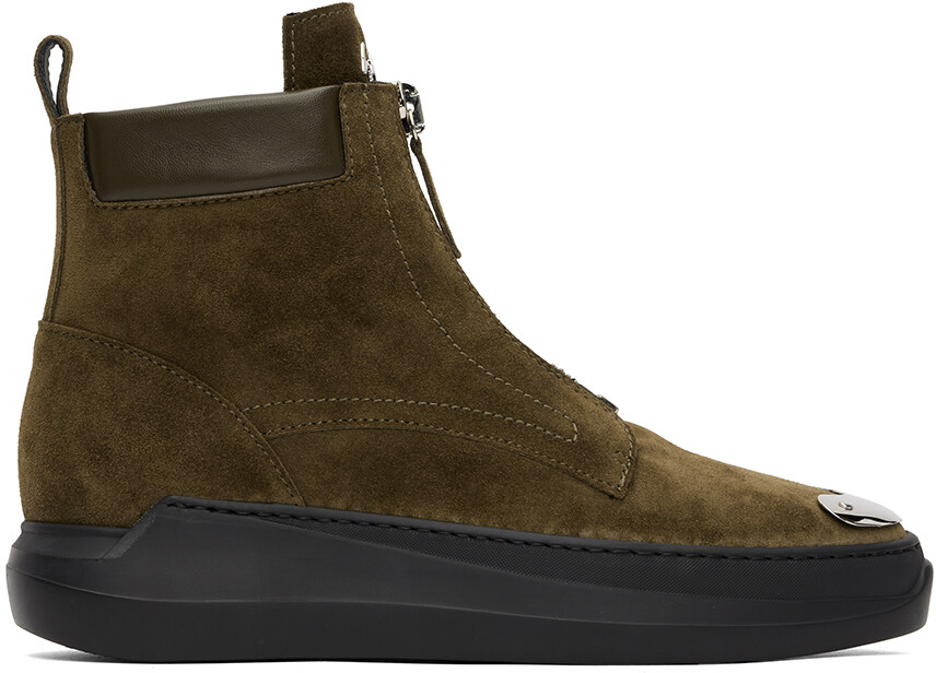 

Кроссовки цвета хаки из каштона Giuseppe Zanotti