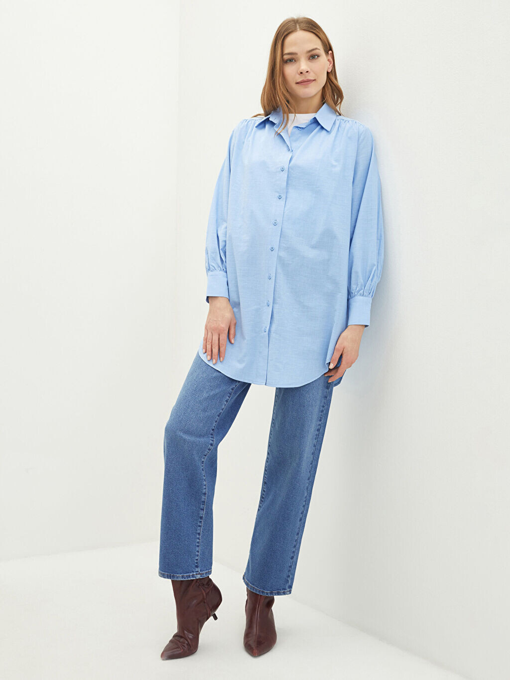 

Женские джинсовые брюки с широкими карманами и деталями LCW Modest