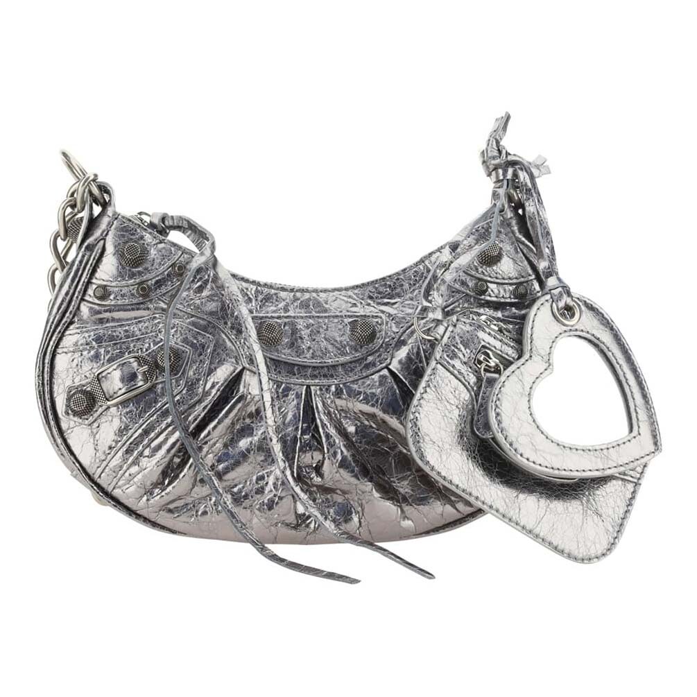 

Сумка хобо Balenciaga Le Cagole Chain, серебро