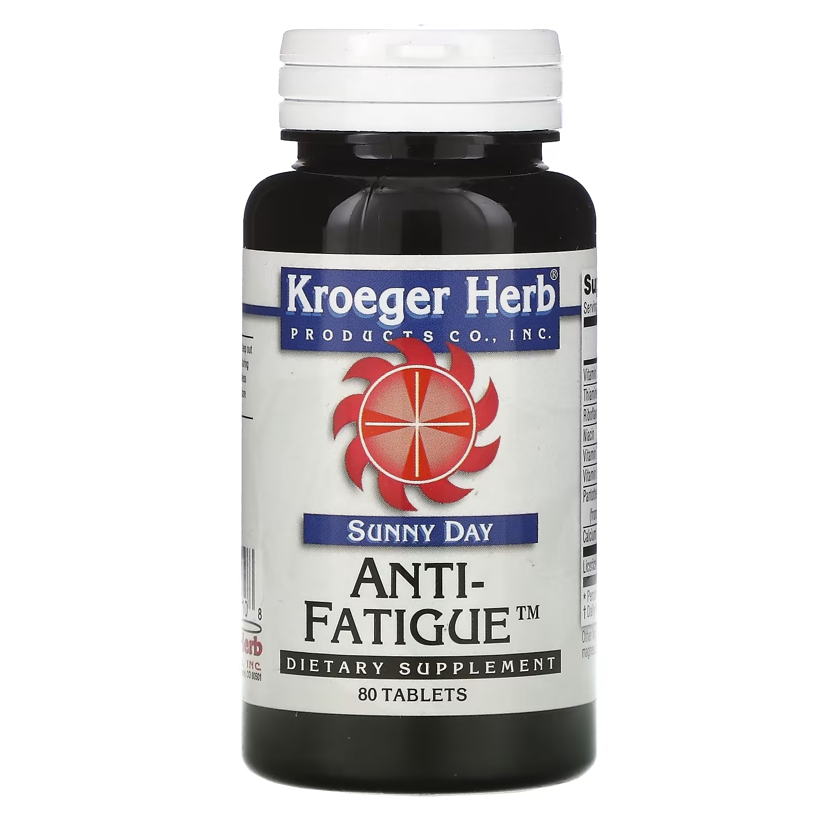 kroeger herb co sunny day таурин дофил 100 таблеток Kroeger Herb Co Sunny Day Anti-Fatigue средство от усталости, 80 таблеток