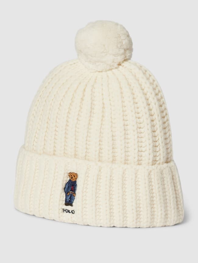 

Шерстяная шапка вязаного вида модель "МЕДВЕДЬ" Polo Ralph Lauren, молочный