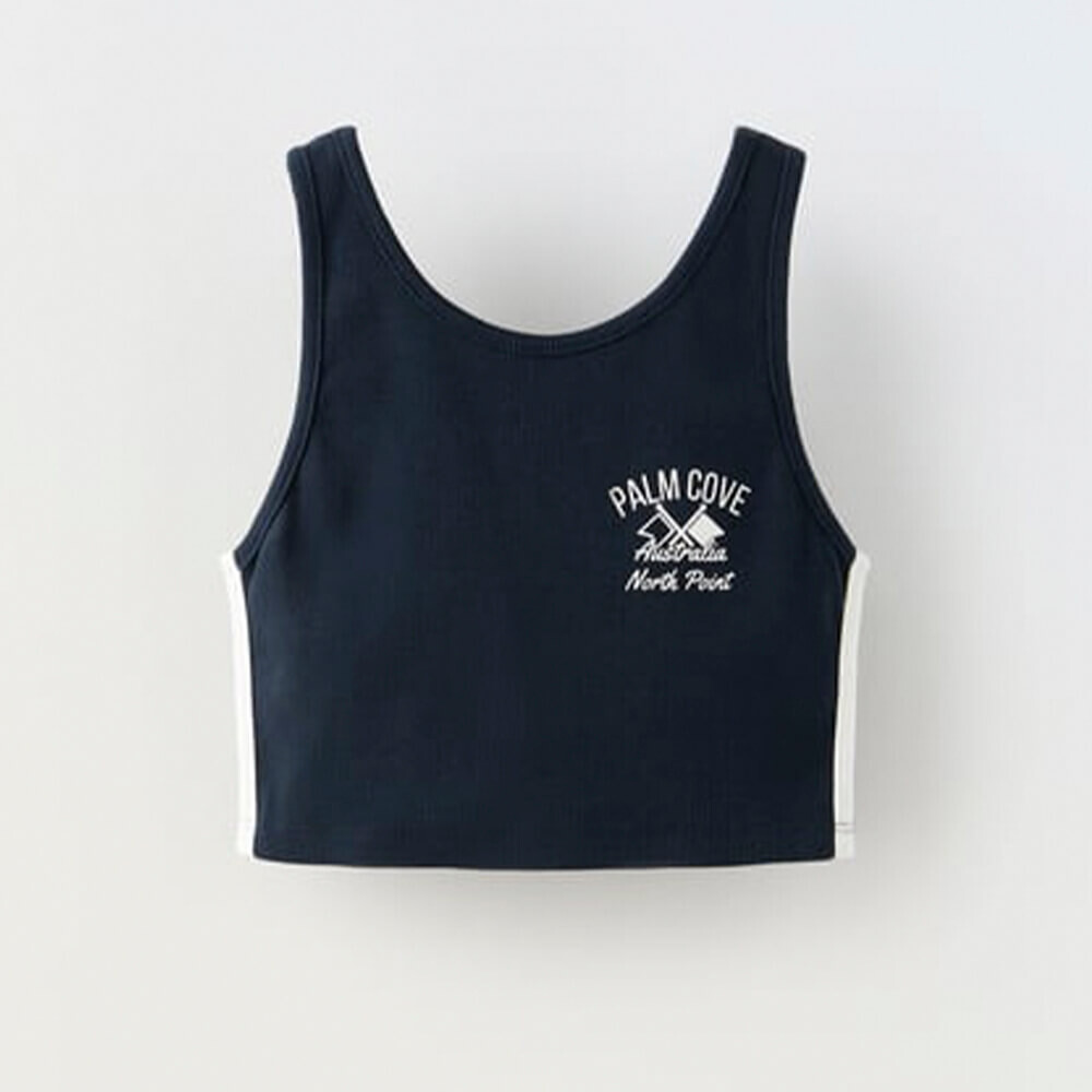 

Топ Zara Varsity Slogan, темно-синий