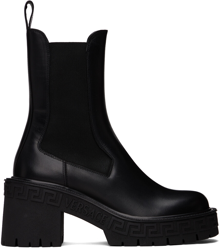 

Черные ботинки челси Greca Versace, Черный