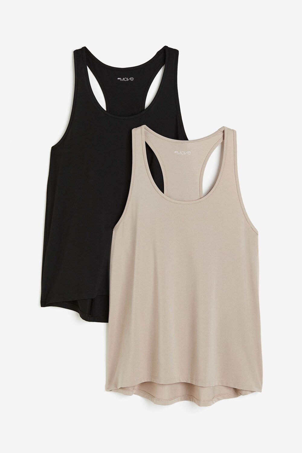 

Комплект спортивных топов H&M DryMove, 2 предмета, черный/бежевый