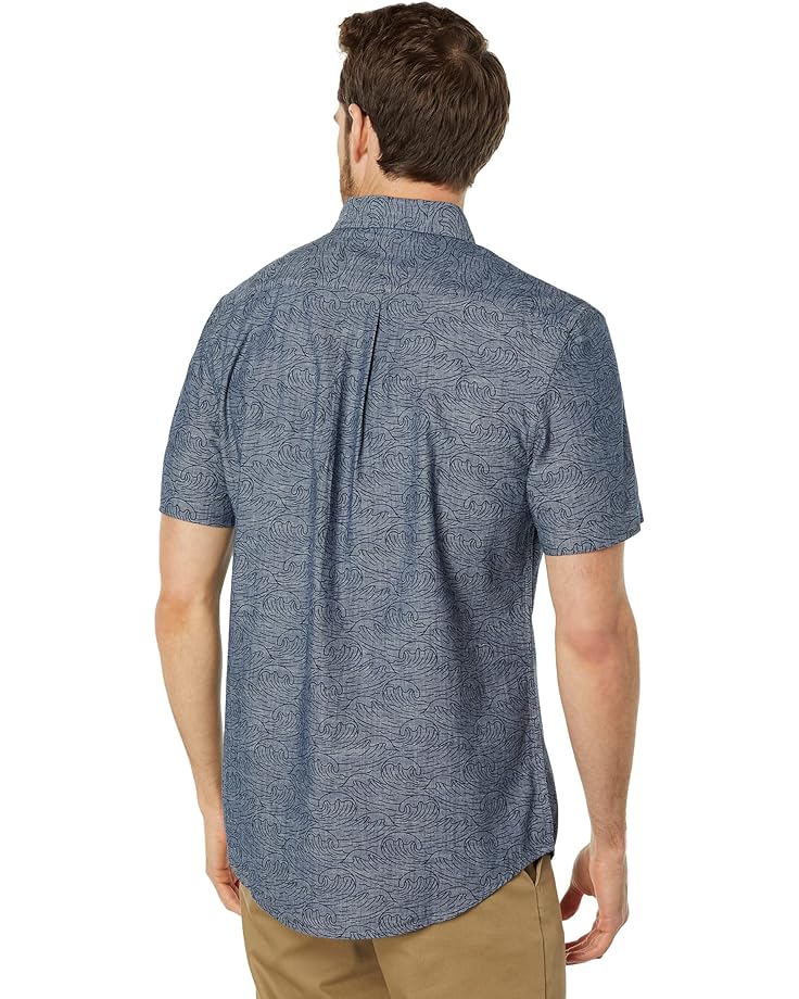 Рубашка U.S. POLO ASSN. Short Sleeve Printed Chambray Denim Woven Shirt, цвет Infinity Blue