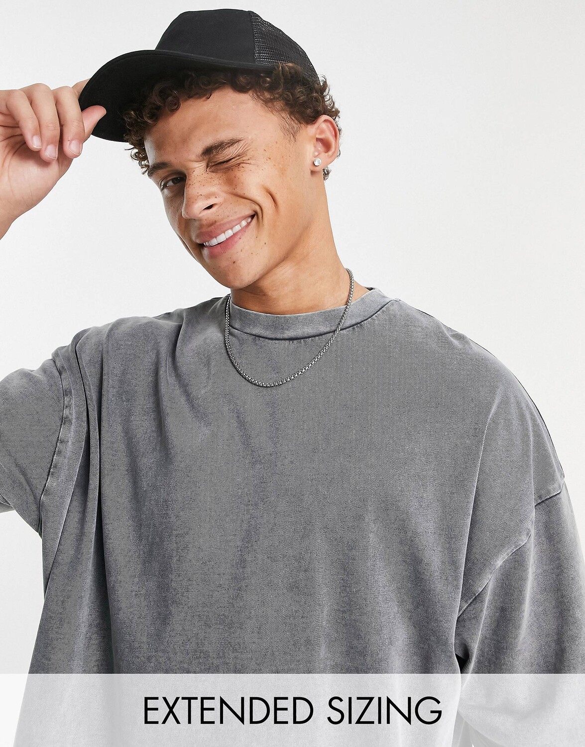 

Серая плотная футболка оверсайз ASOS DESIGN