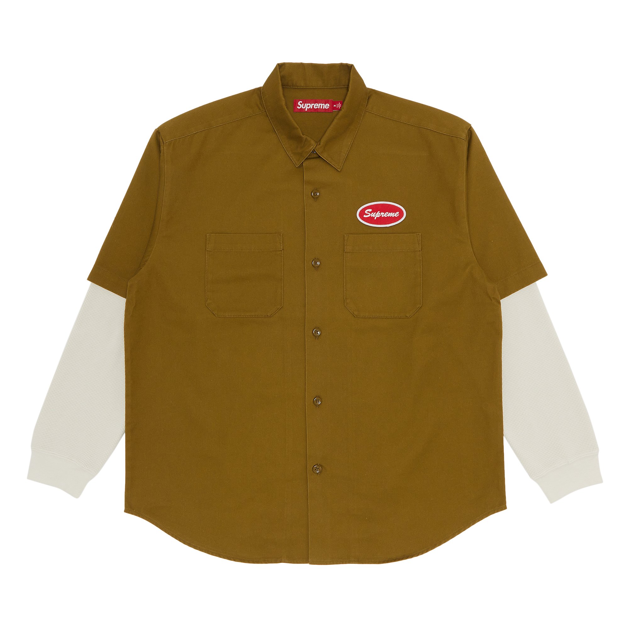 Рабочая рубашка Supreme с терморукавами, оливковая