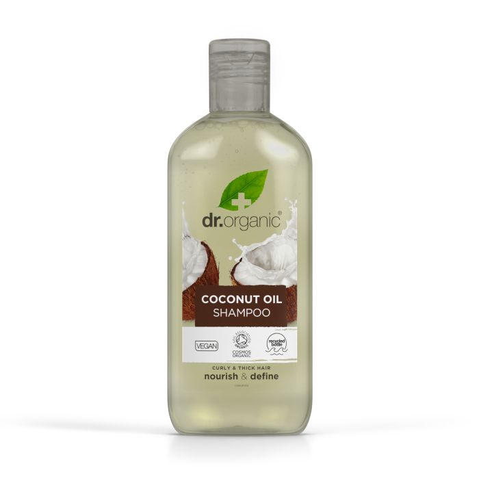 Шампунь Coconut Oil Champú Dr Organic, 265 ml органическое кокосовое масло для кожи головы и волос sports research 473 мл
