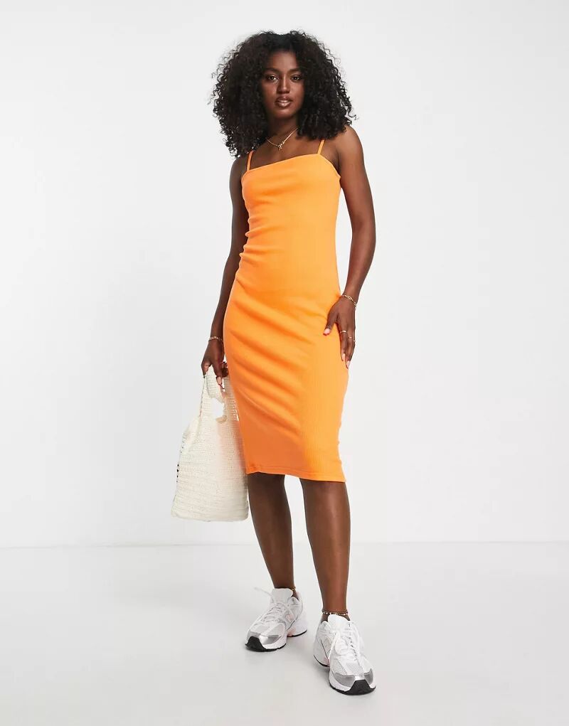 цена Оранжевое облегающее платье миди Urban Revivo
