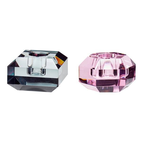 

Подсвечник Hübsch Gem (2 шт), розовый