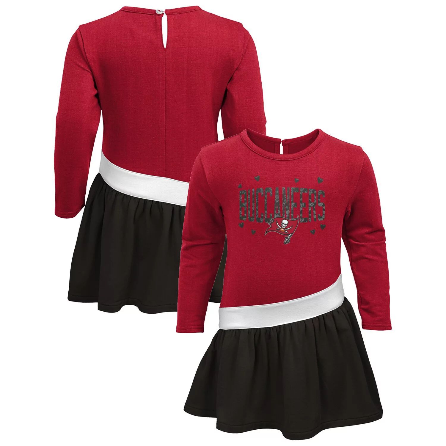 Трикотажное трикотажное платье Tampa Bay Buccaneers для девочек-младенцев красного/оловянного цвета Outerstuff