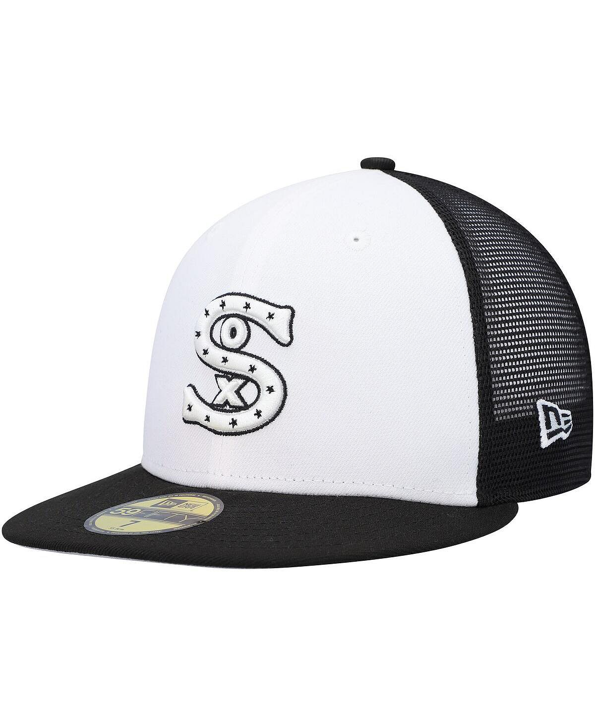 Мужская белая, черная кепка Chicago White Sox 2023 для тренировок на поле 59FIFTY. New Era