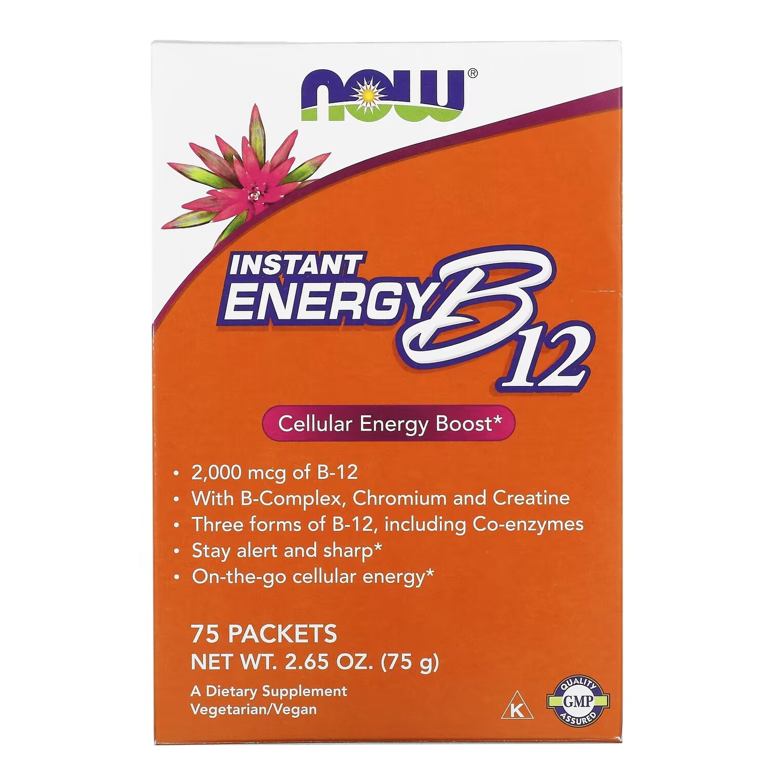 

Спортивное питание NOW Foods Instant Energy B12, 75 пакетиков по 1 г