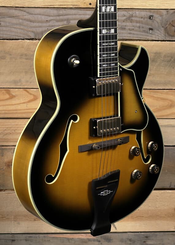 

Ibanez George Benson LGB300 Электрогитара с полым корпусом Vintage Yellow Sunburst с футляром Ibanez George Benson LGB300 Hollowbody Electric Guitar w/ Case