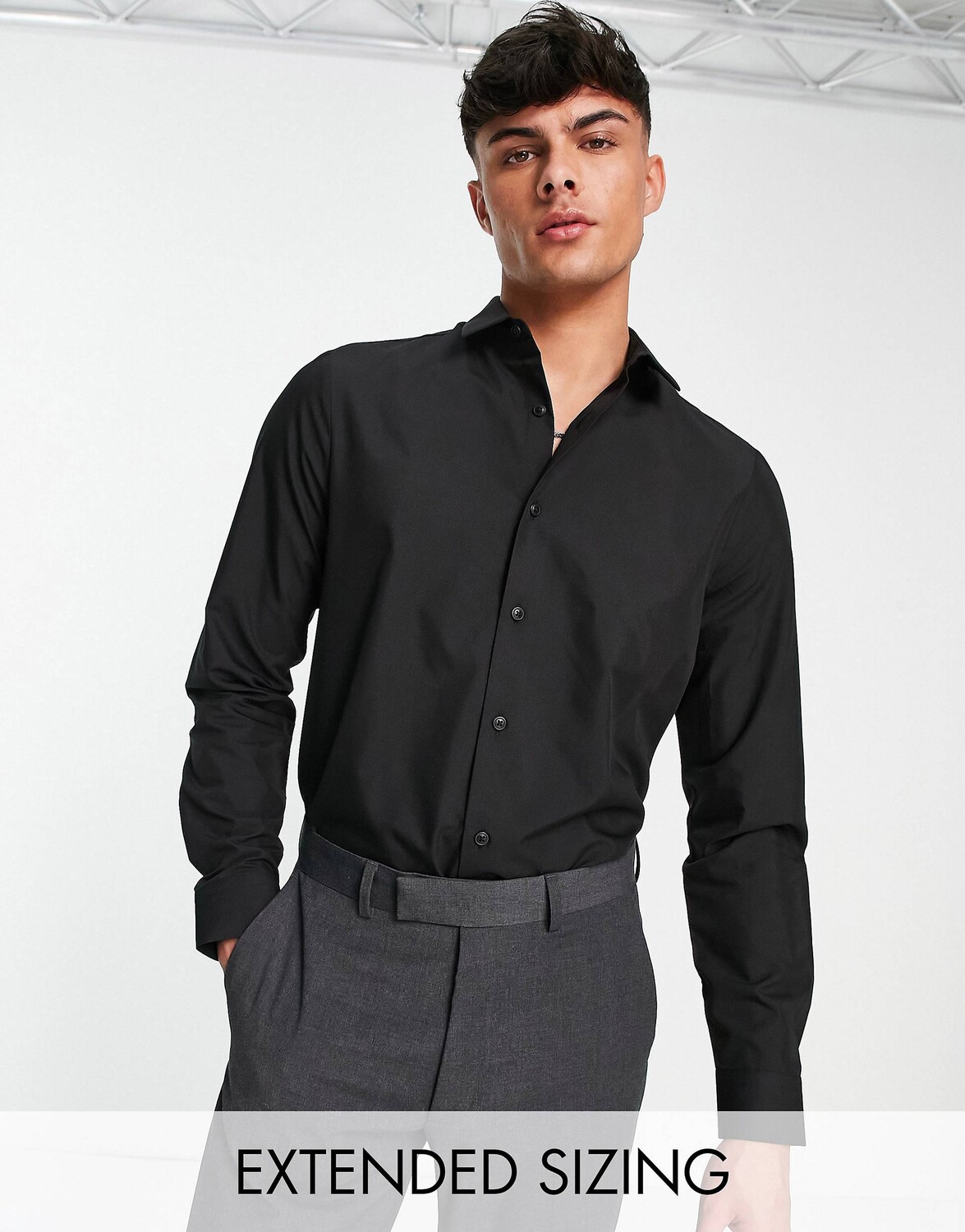 

Черная рубашка классического кроя ASOS DESIGN