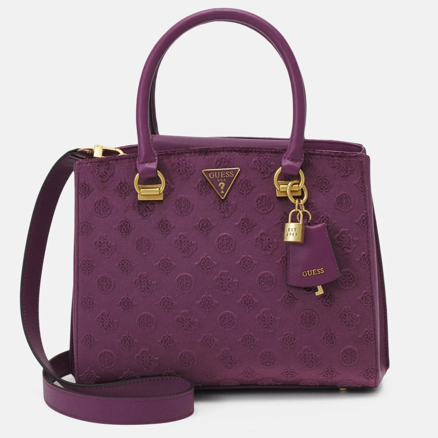 Сумка-тоут Guess Ales Girlfriend Satchel, фиолетовый сумка тоут guess ales girlfriend satchel фиолетовый