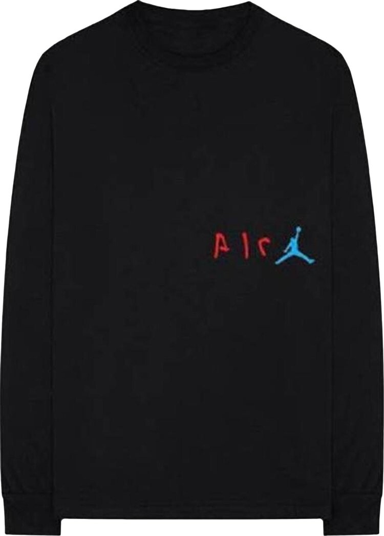 Футболка Cactus Jack by Travis Scott x Air Jordan Long-Sleeve T-Shirt I 'Black', черный