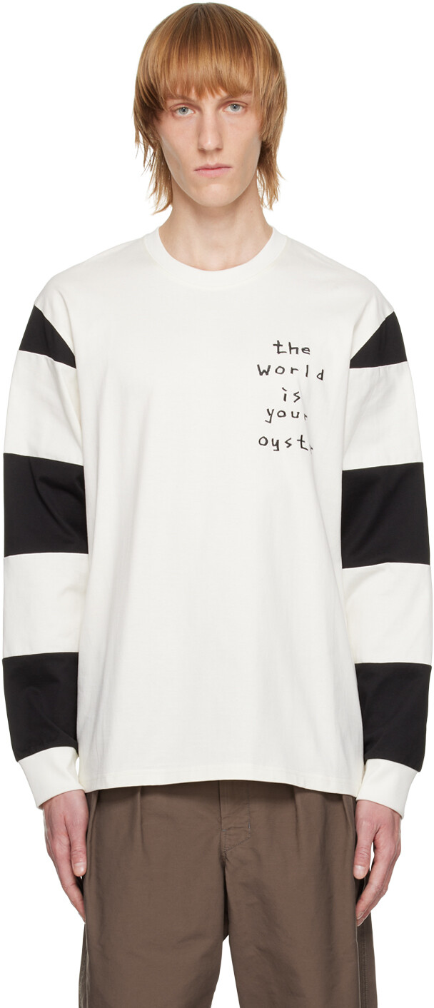 

Off-White футболка с длинным рукавом со вставками The World Is Your Oyster
