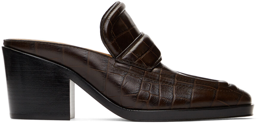 

Коричневые туфли без задника на каблуке Bottega Veneta, Коричневый