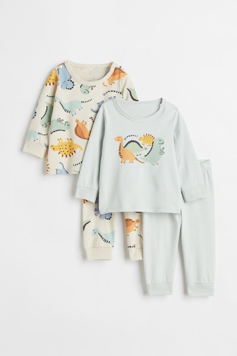 

2 пижамы H&M, светло-серый/динозавры
