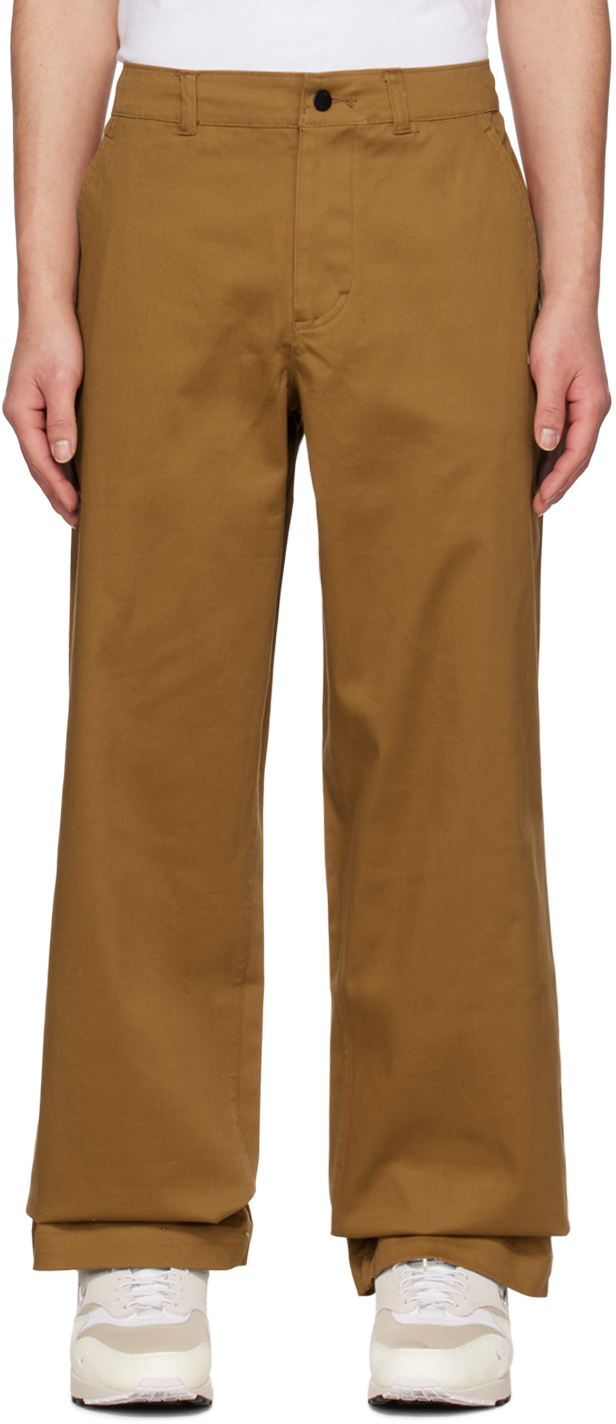 Светло-коричневые брюки с вышивкой Nike