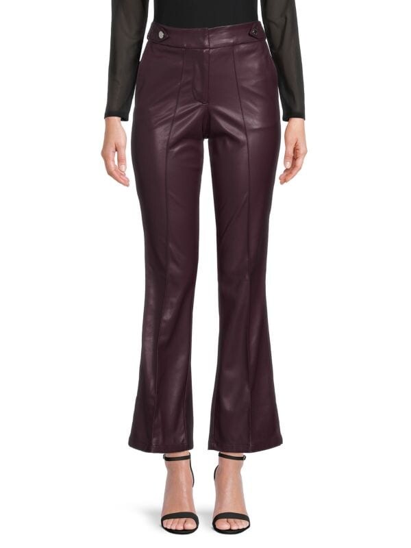 

Брюки Calvin Klein из искусственной кожи с высокой посадкой, черный