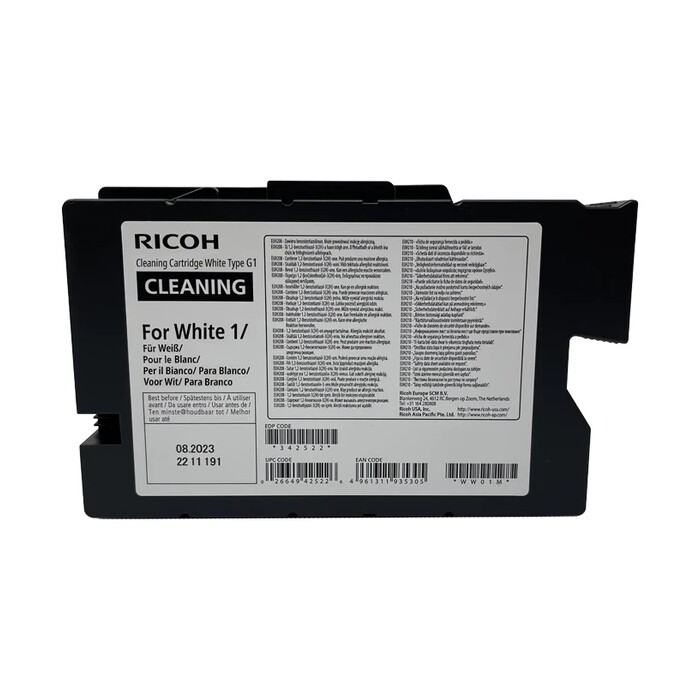 

Чистящий картридж Ricoh Cleaning Cartridge White1 G1 для Ri-1000/2000, белый