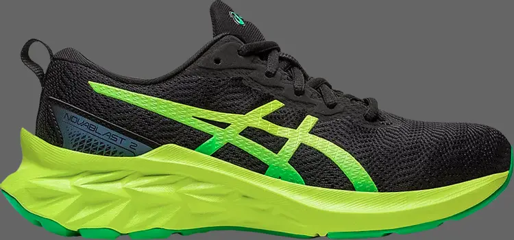 

Кроссовки novablast 2 gs 'black lime zest' Asics, черный