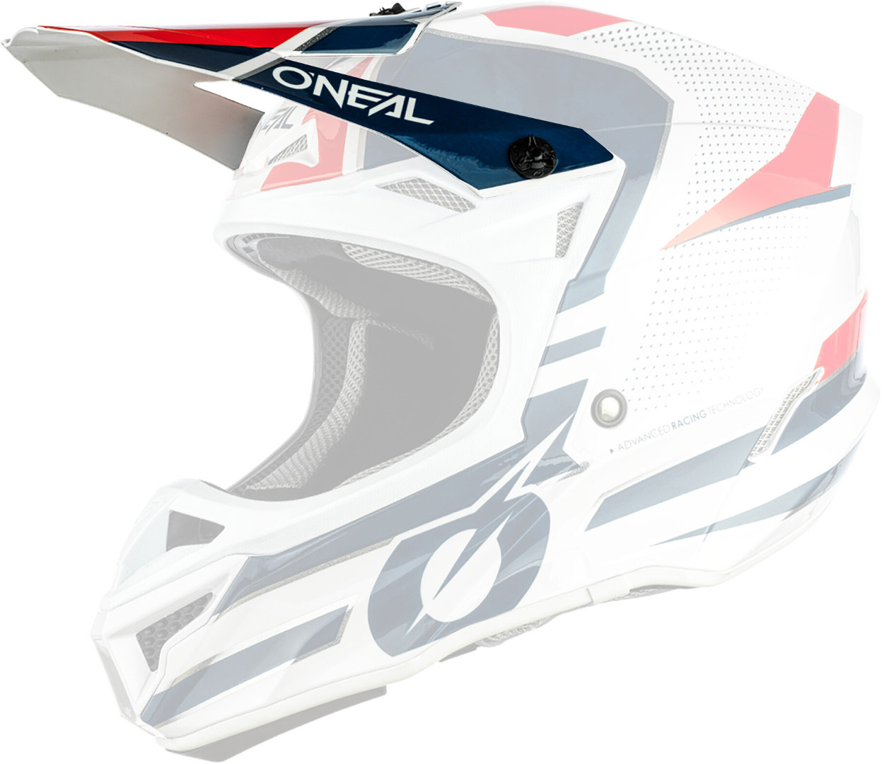 цена Козырек шлема Oneal 5Series Polyacrylite Sleek, белый/красный