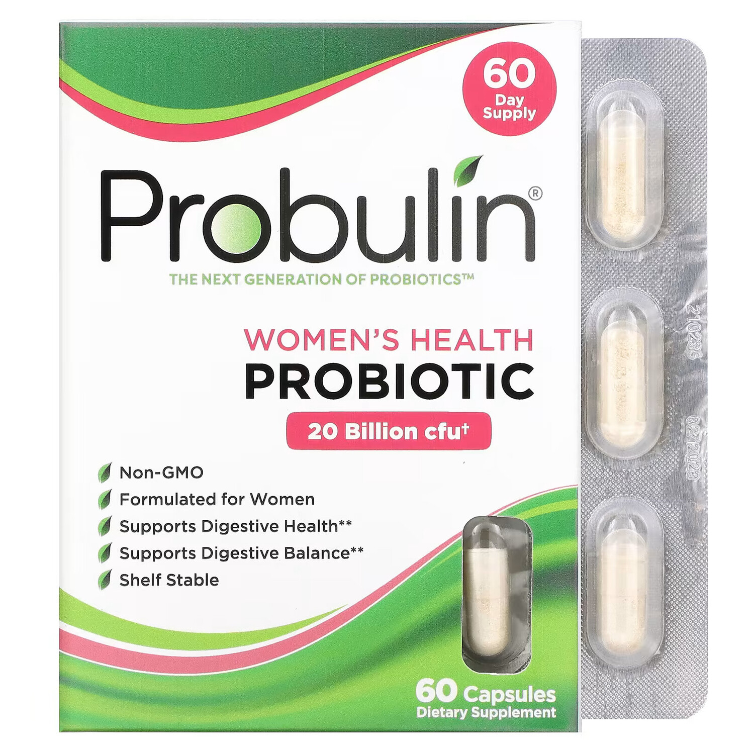 

Probulin, пробиотик для женщин, 20 млрд КОЕ, 60 капсул