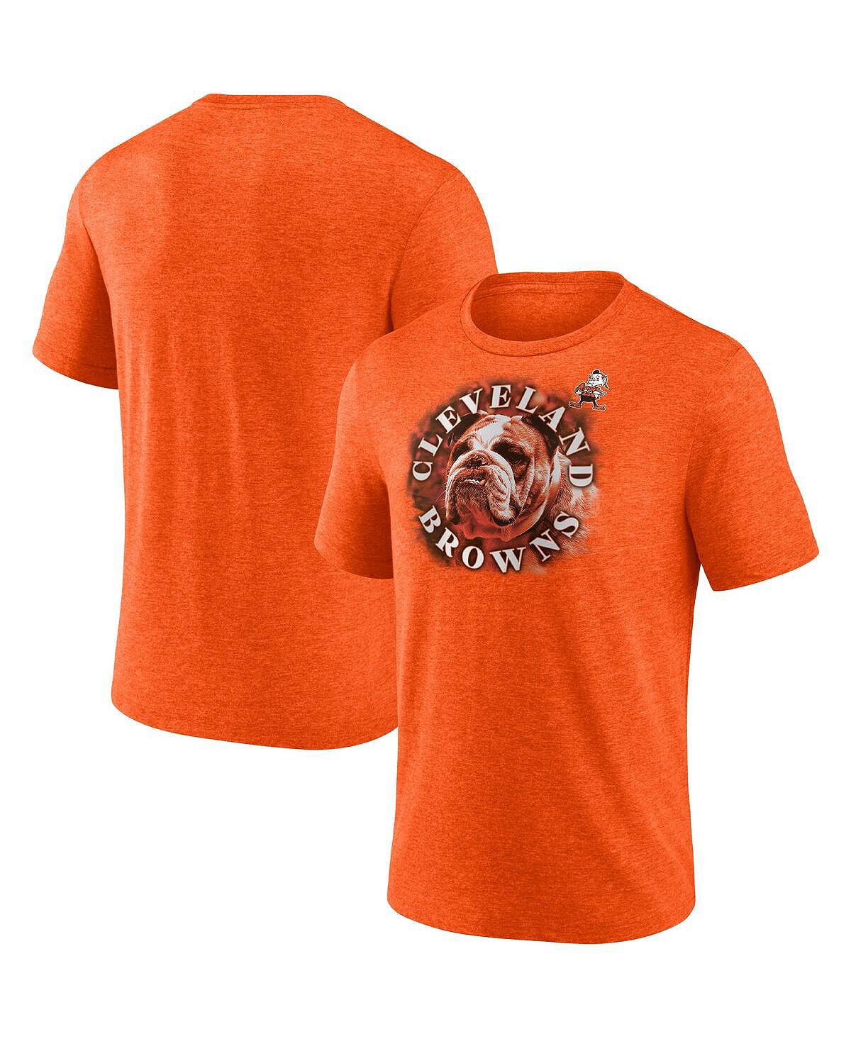 Мужская фирменная футболка heathered orange cleveland browns tri-blend sporting chance Fanatics, мульти