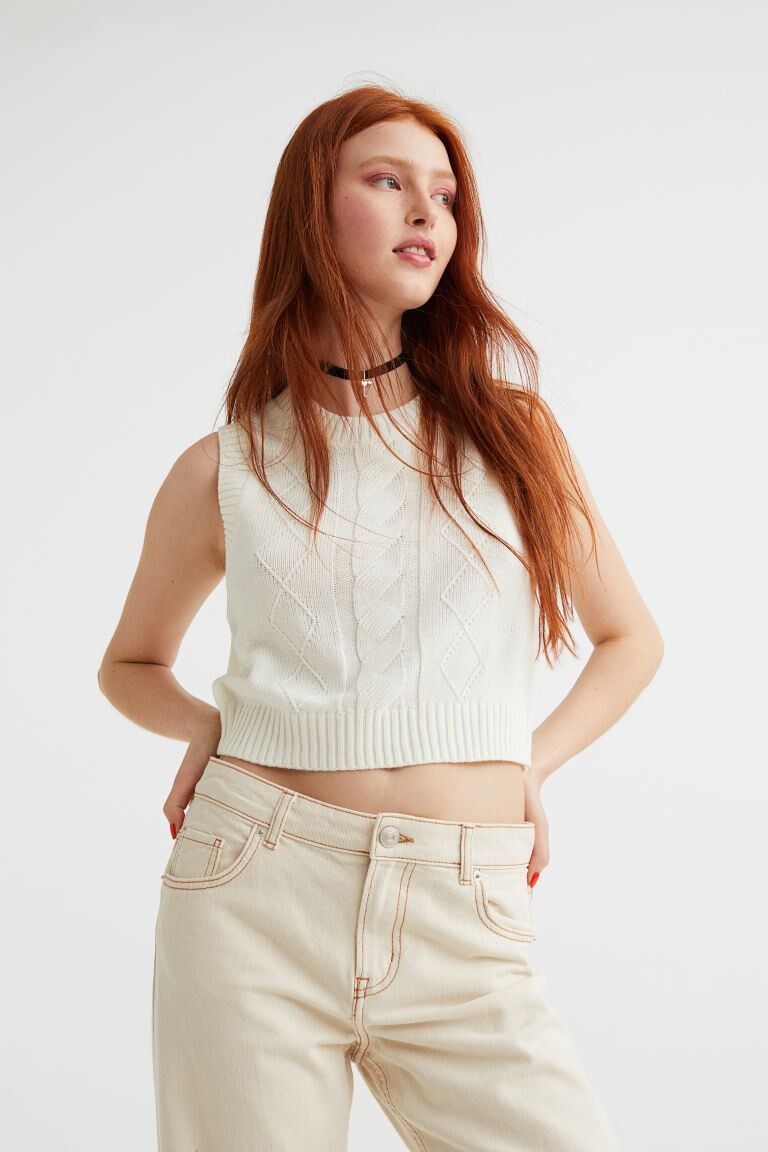 

Жаккардовый жилет H&M, сливочный