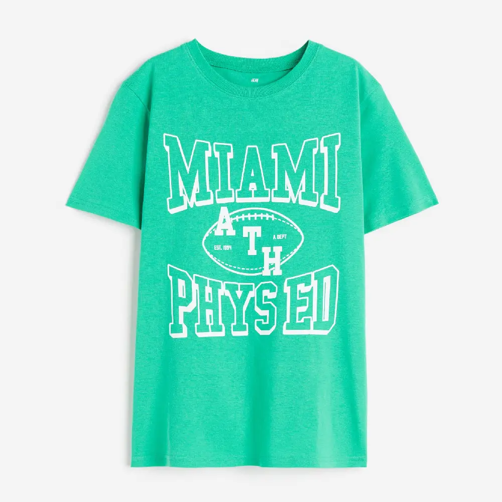 

Футболка H&M Kids Jersey With A Print Miami, зеленый