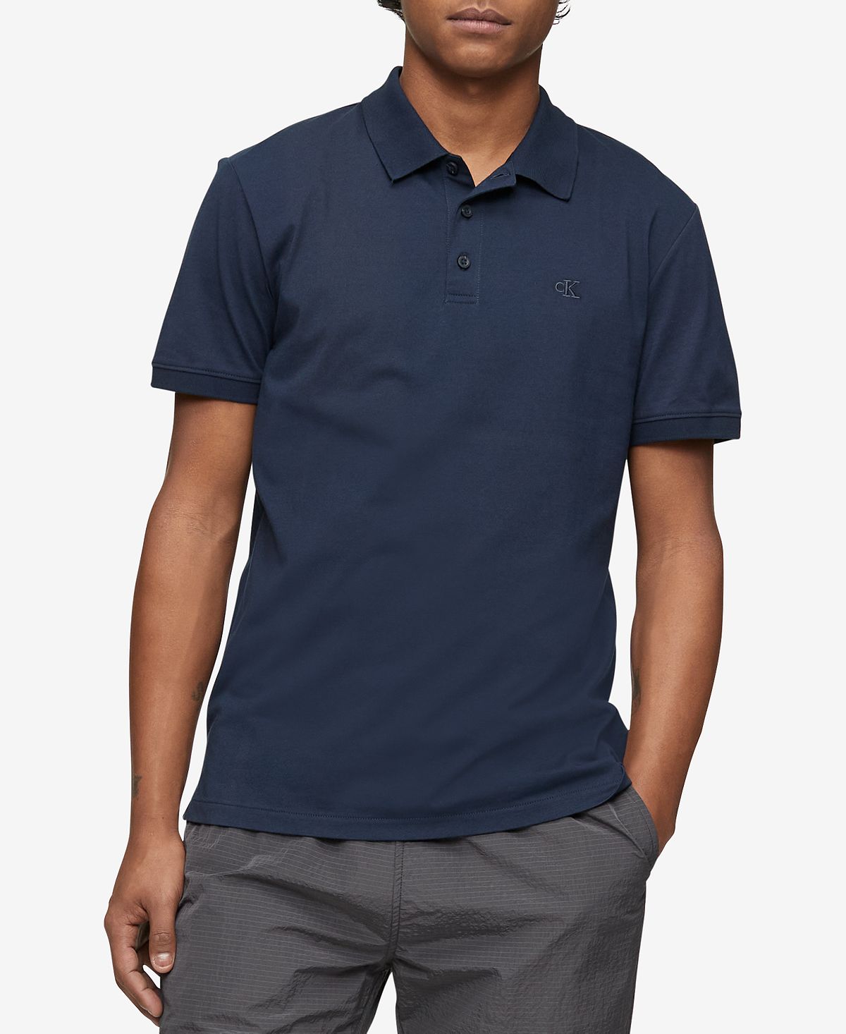 Мужская рубашка поло из гладкого хлопка с монограммой и логотипом стандартного кроя Calvin Klein, мульти мини платье с вышивкой логотипа calvin klein jeans бежевый