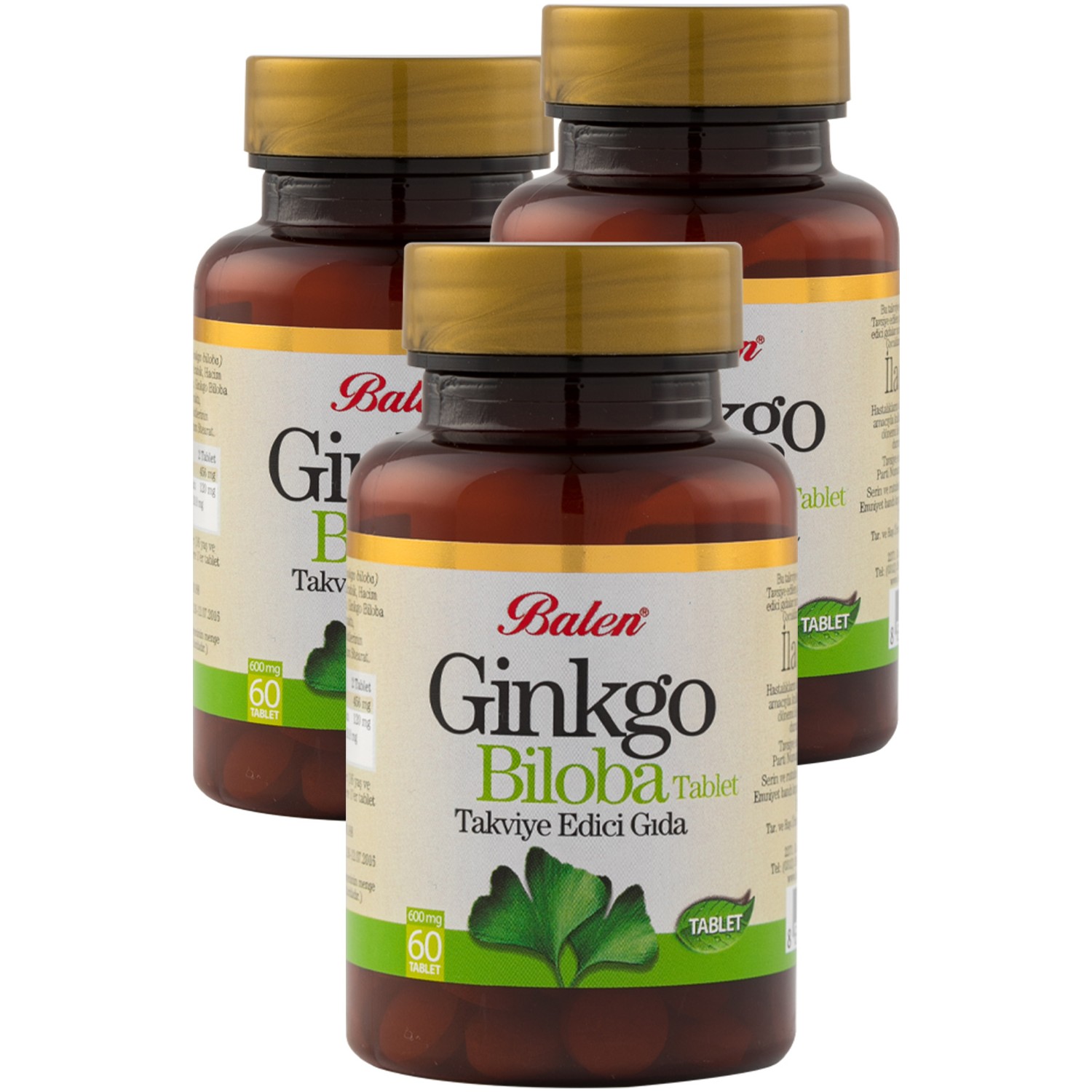 Активная добавка Balen Ginkgo Biloba, 60 капсул, 3 штуки ginkgo biloba 60 tablets 600 mg